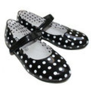 Ballerina polkadot schoenen zwart wit